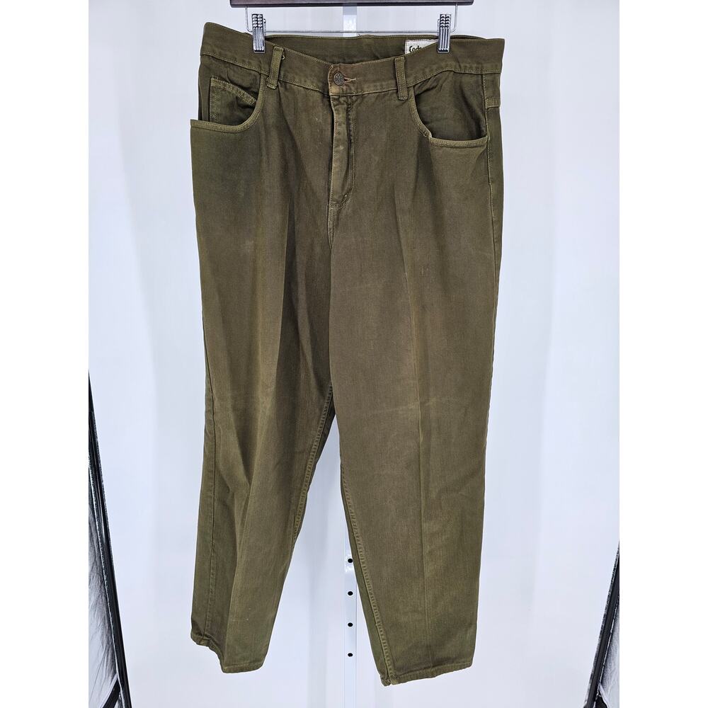 Vintage 1990s Code Zero Mens Sz 38 Tapered Leg Jeans Dark Green Grunge